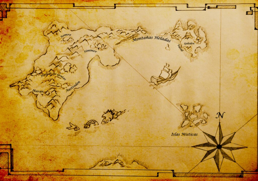 Mapa de Gala, mundo de la saga de Thalios